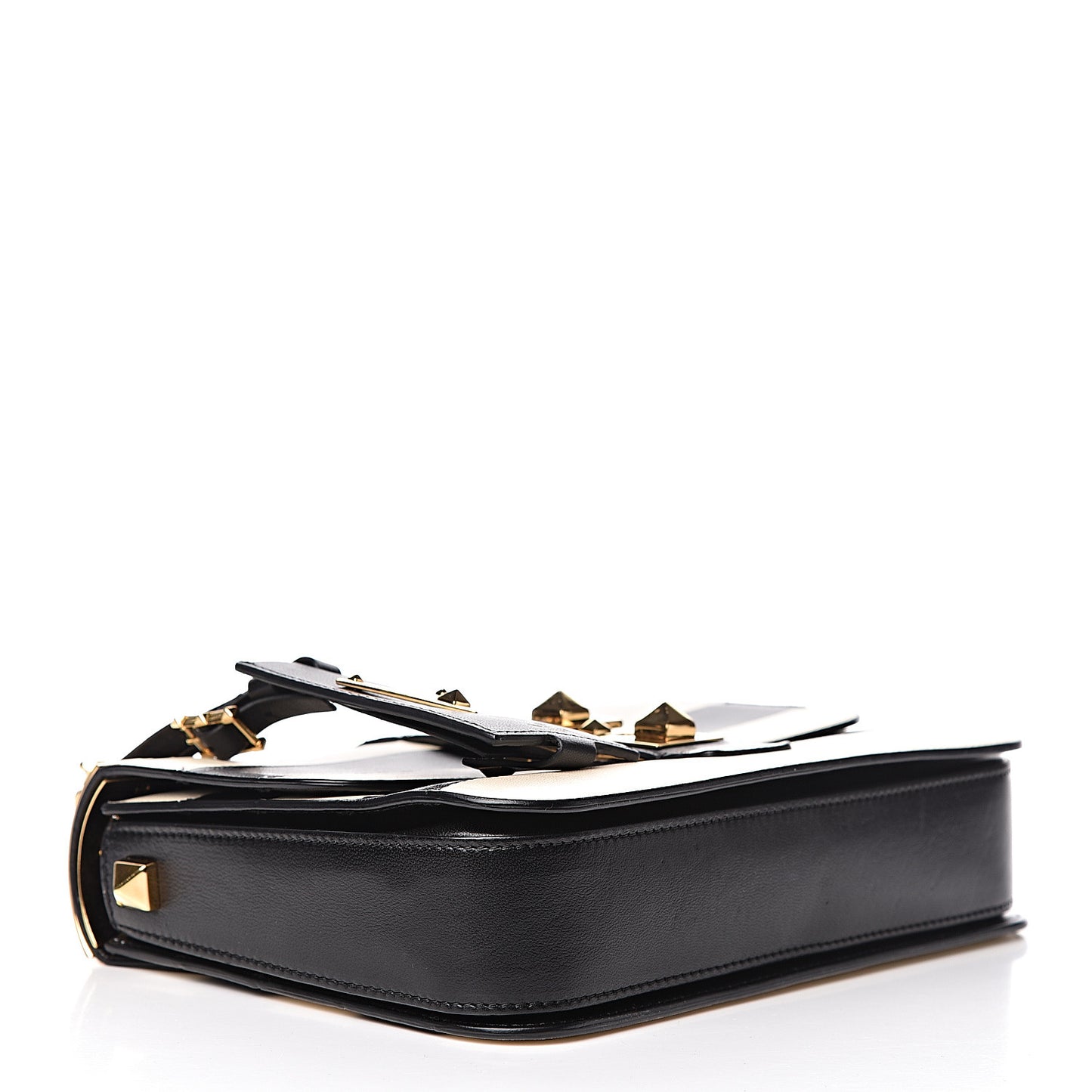 Nappa Striped B-Rockstud Flap Black Light Ivory