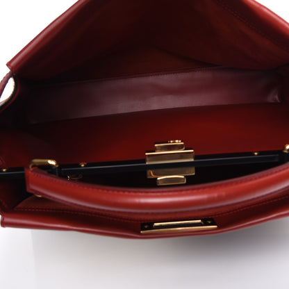 Fendi Calf Hair Patchwork Large Peekaboo Iconic Satchel White Red Multicolor 5 of 7