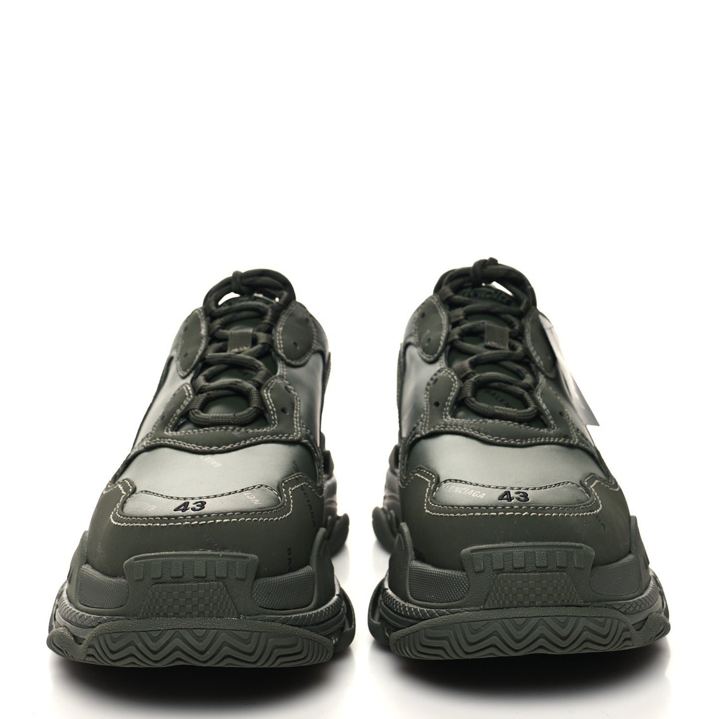 Technical Fabric Allover Logo Mens Triple S Sneakers 43 Kaki Black