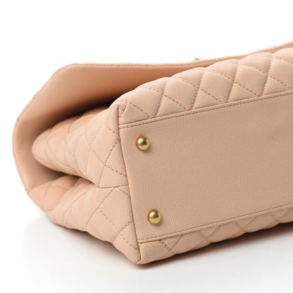 Chanel Caviar Quilted Medium Coco Handle Flap Light Beige 6 of 11