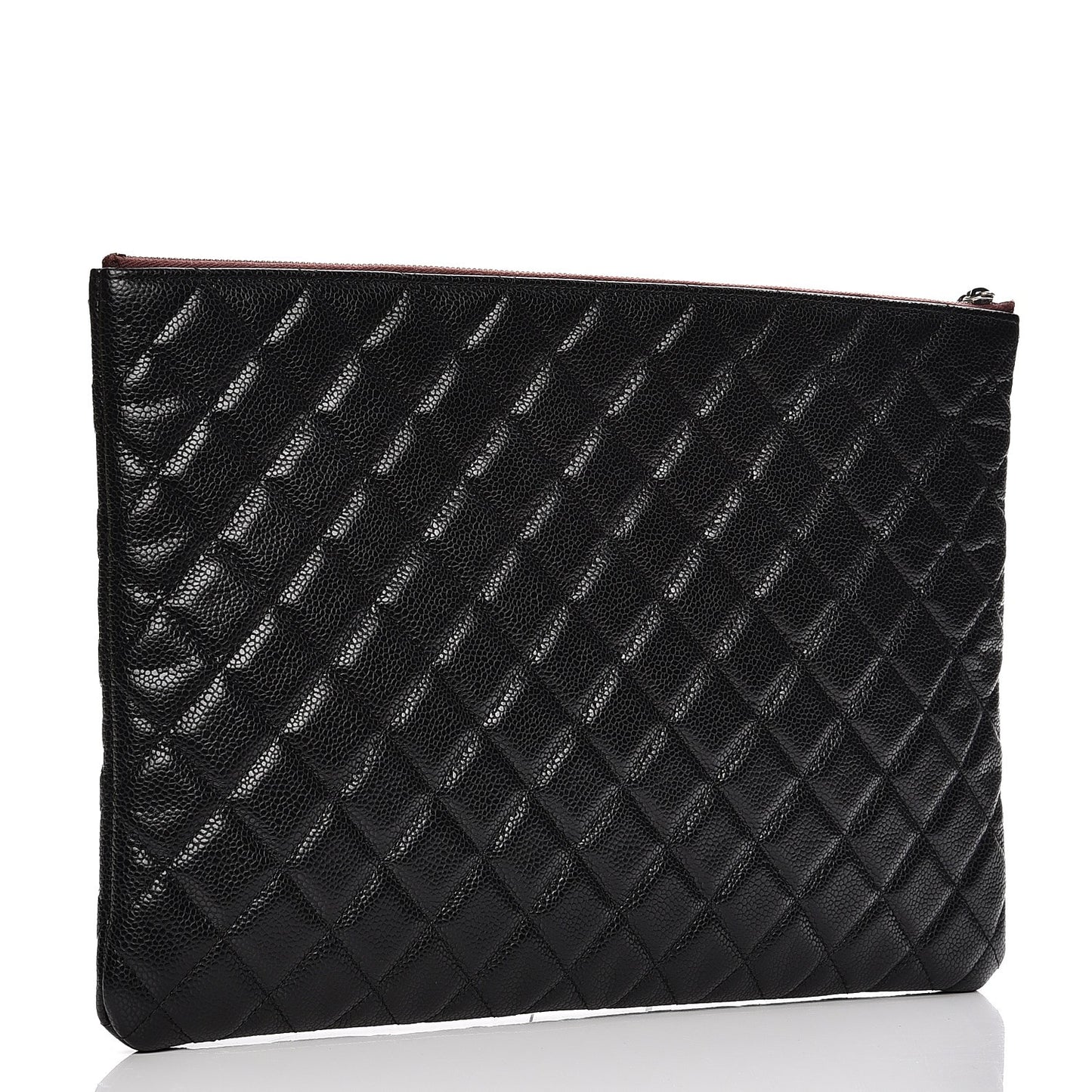 Caviar Quilted Large Cosmetic Case Black