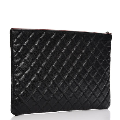 Chanel Caviar Quilted Large Cosmetic Case Black 3 of 7