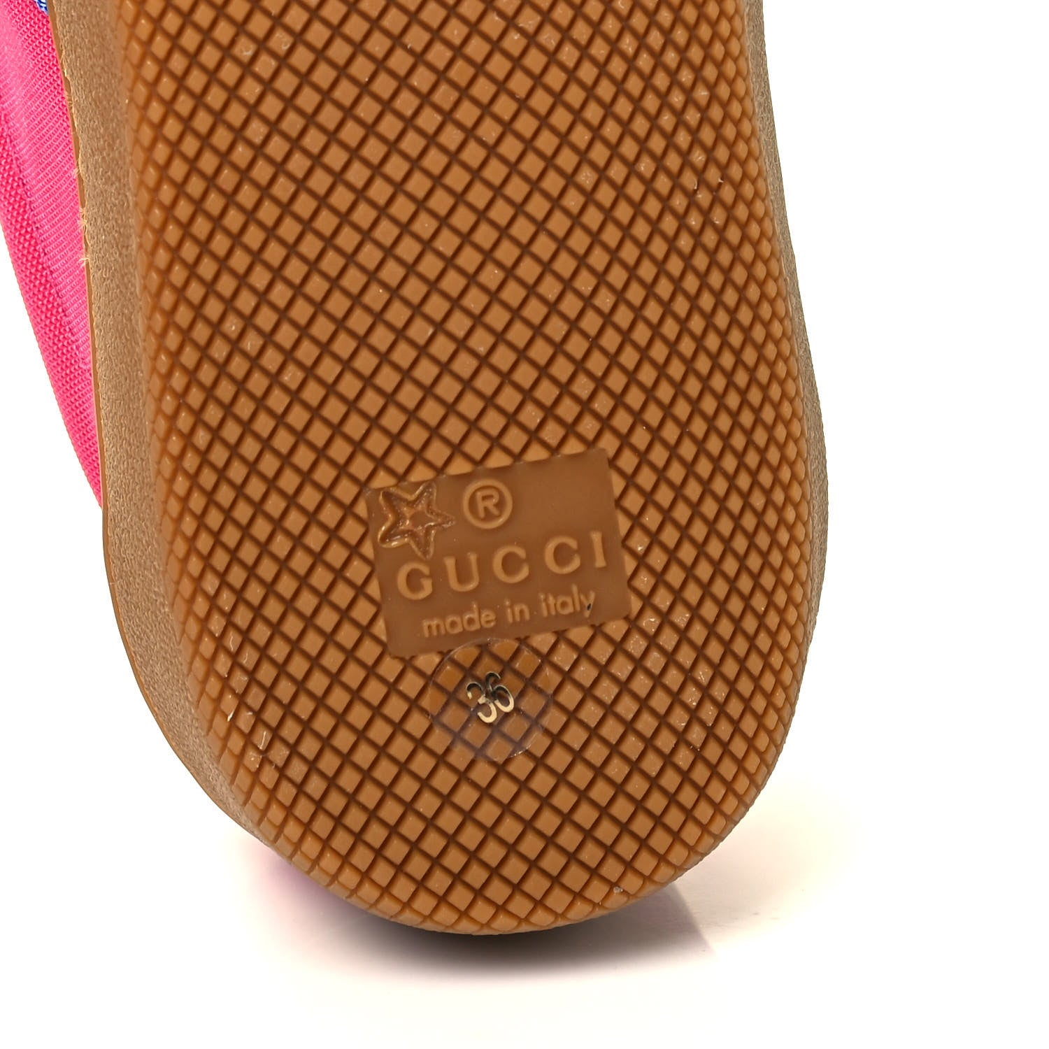 Gucci Nylon Suede Web Womens G74 Sneakers 36 Box Pink Old Rose Bright Splash 6 of 8