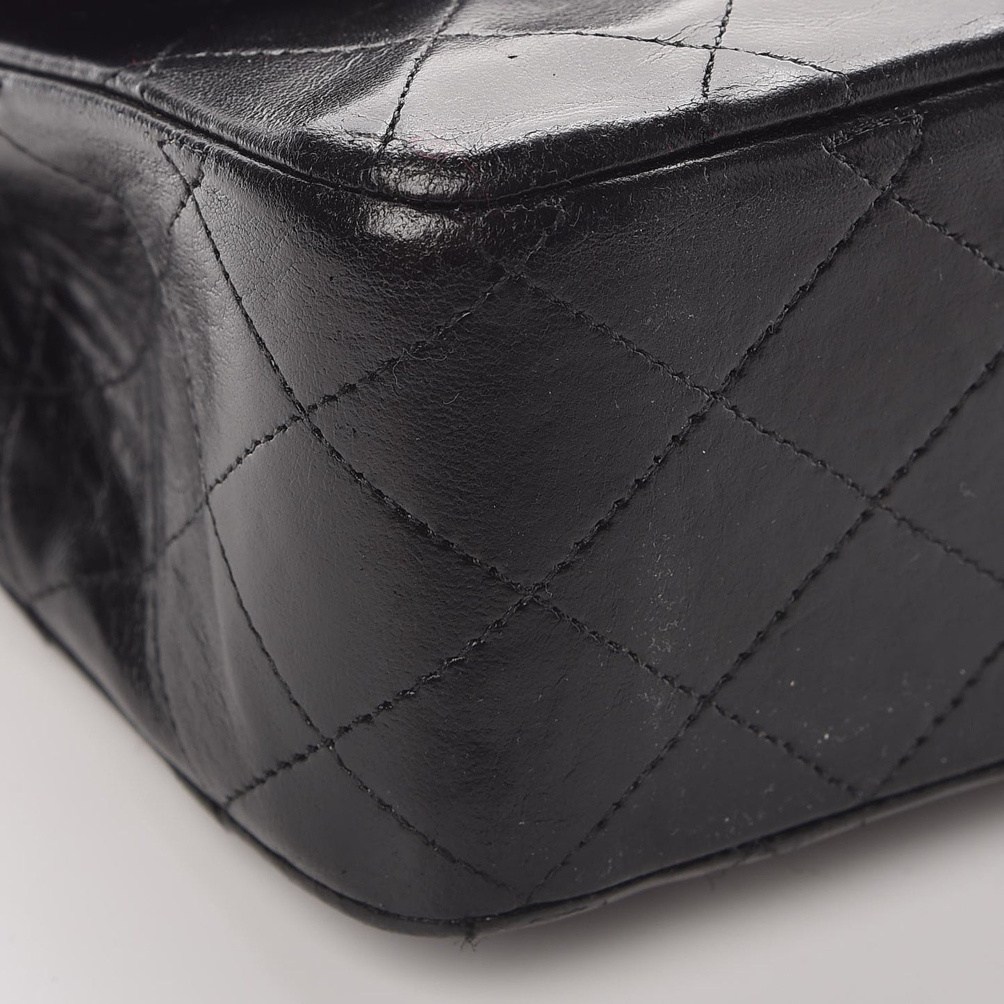 Lambskin Quilted Medium Double Flap Black