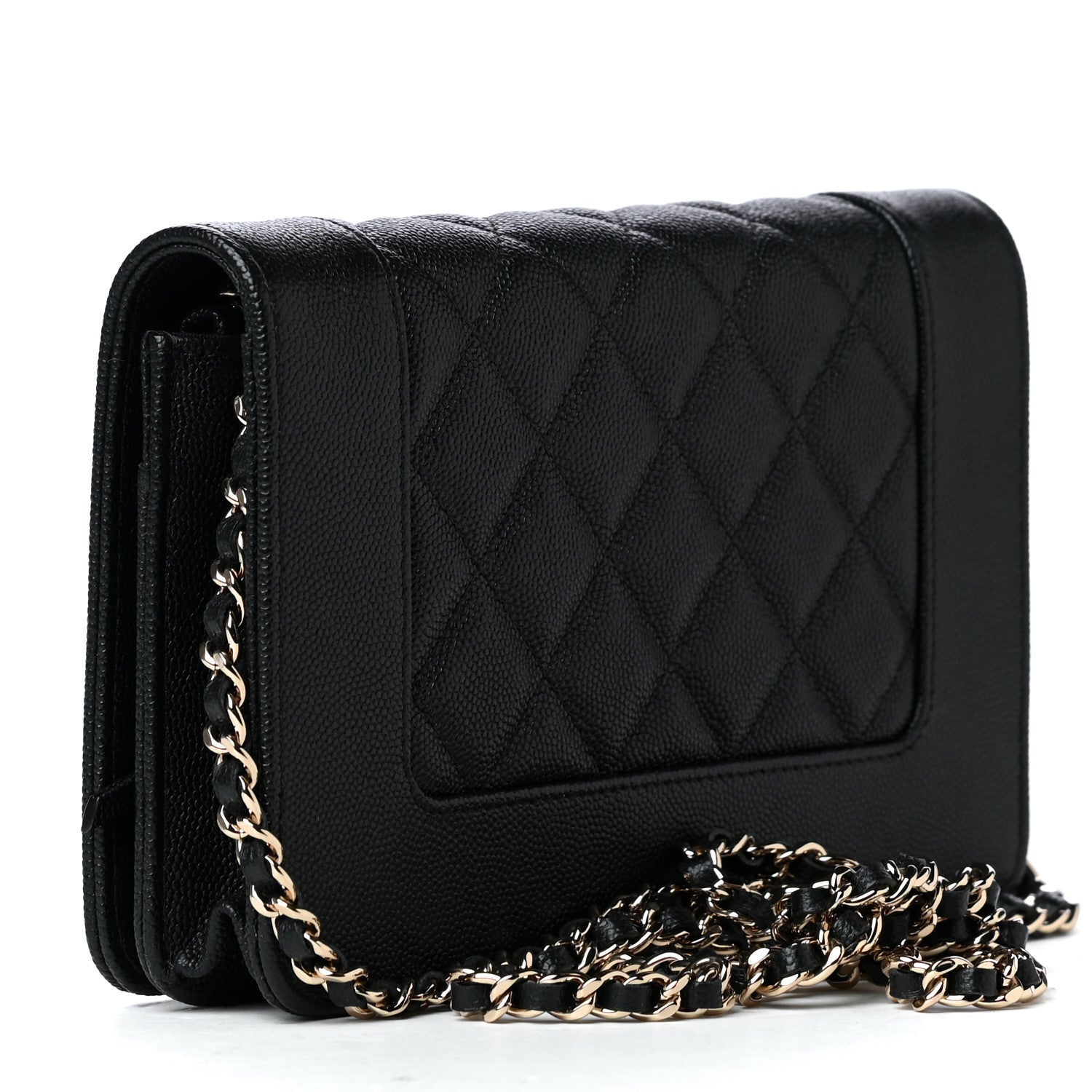 Chanel Caviar Quilted Vintage Mademoiselle Wallet On Chain WOC Black 4 of 10
