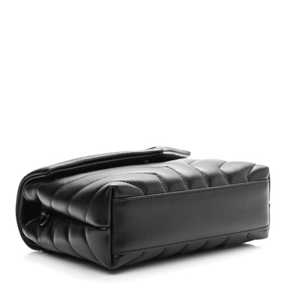 Saint Laurent Calfskin Y Quilted Monogram Toy Loulou Crossbody Bag Black 4 of 8