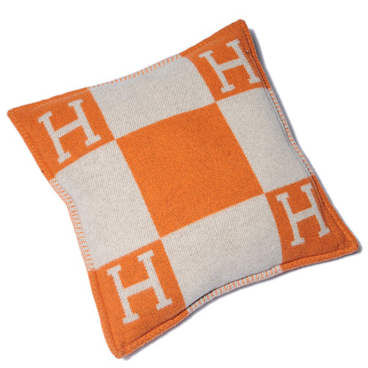 Hermes Wool Cashmere Avalon Cushion PM Ecru Pumpkin 3 of 8