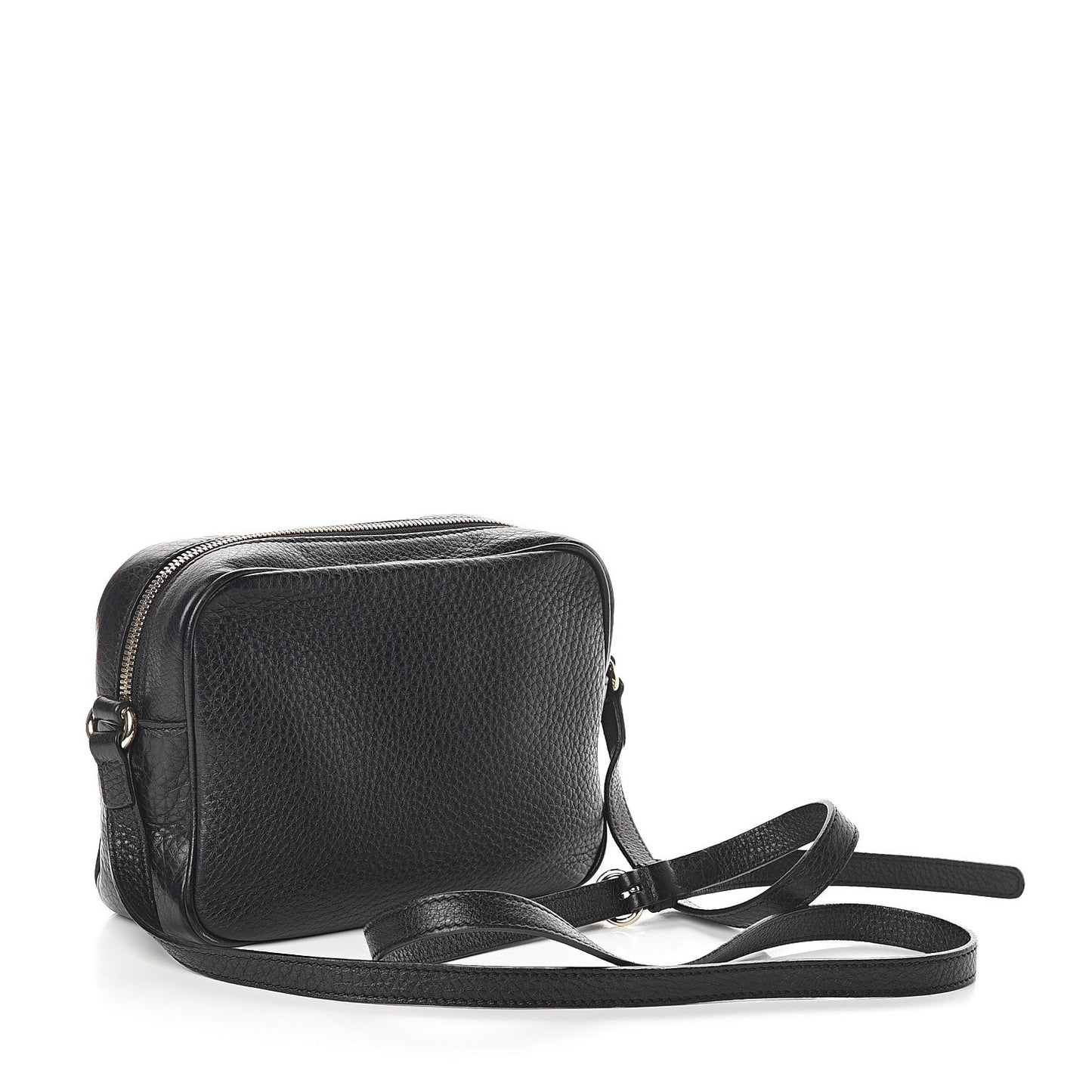 Pebbled Calfskin Small Soho Disco Bag Black