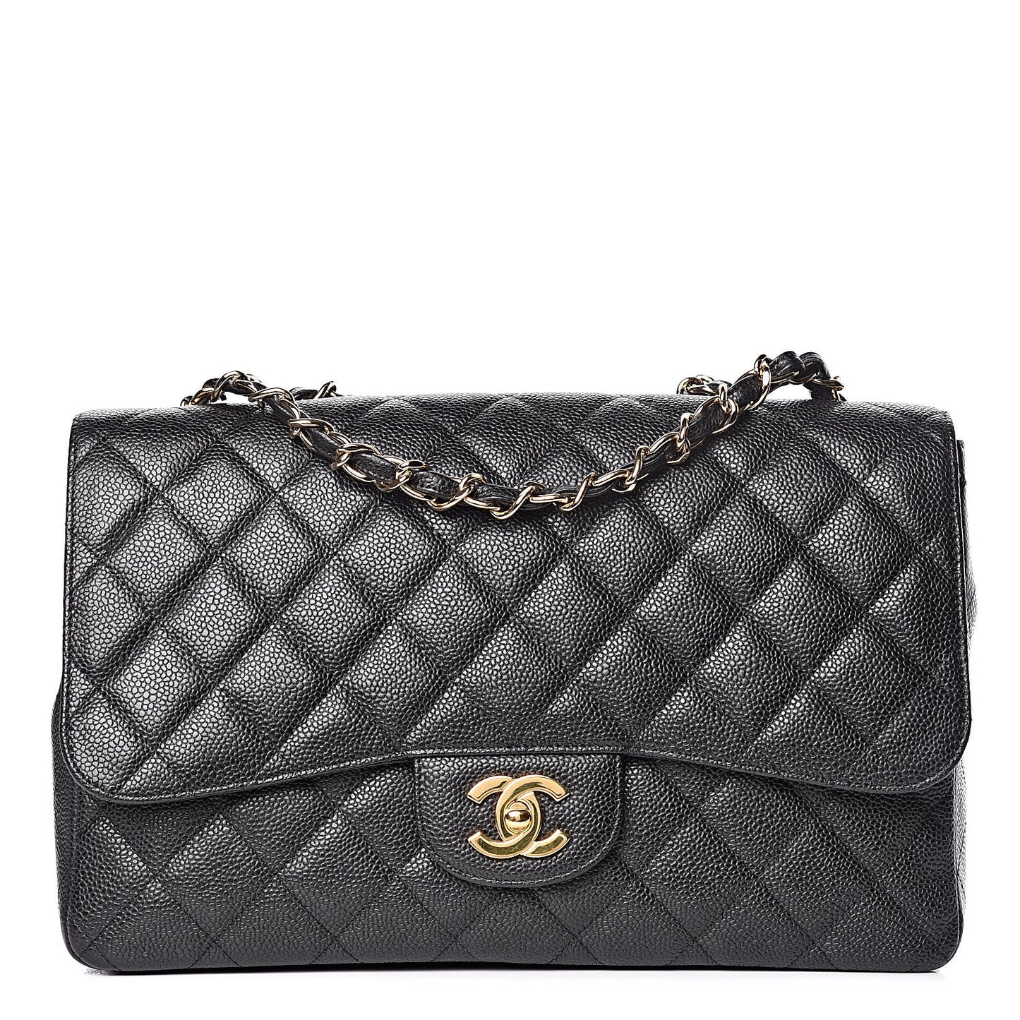 Caviar Quilted Jumbo Single Flap Black