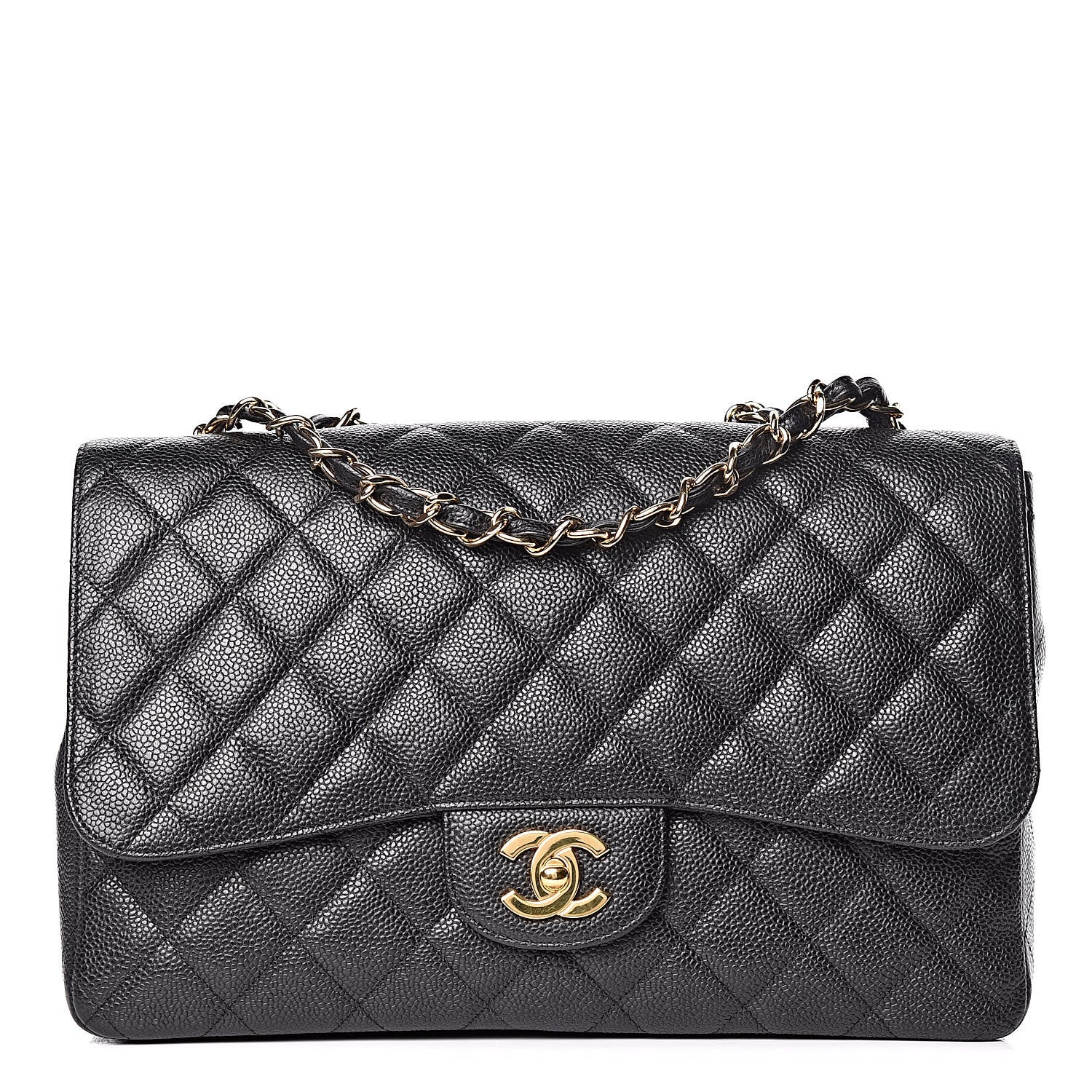 Chanel Caviar Quilted Jumbo Single Flap Black 1 of 12