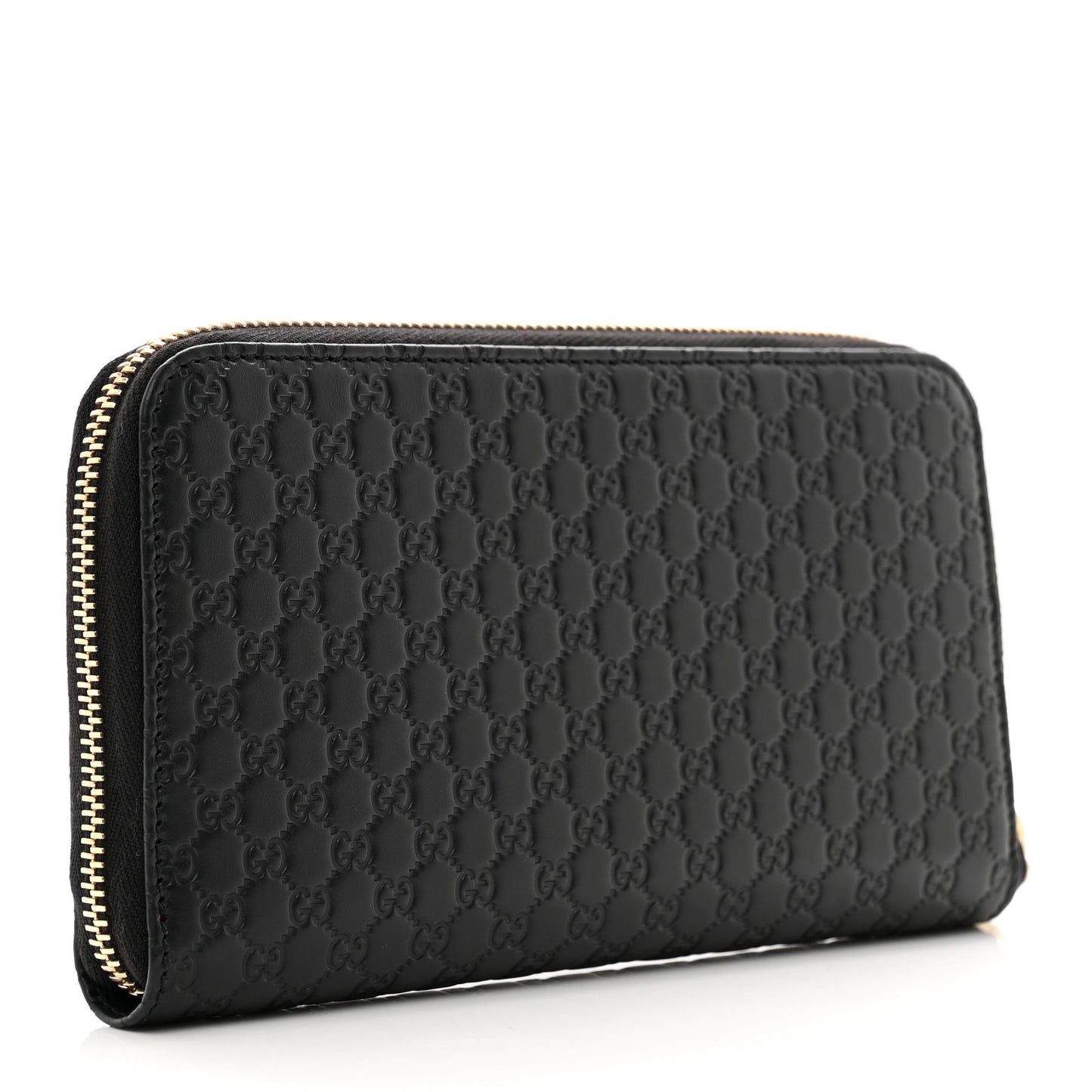 Guccissima Signature Zip Around Organizer Wallet Black