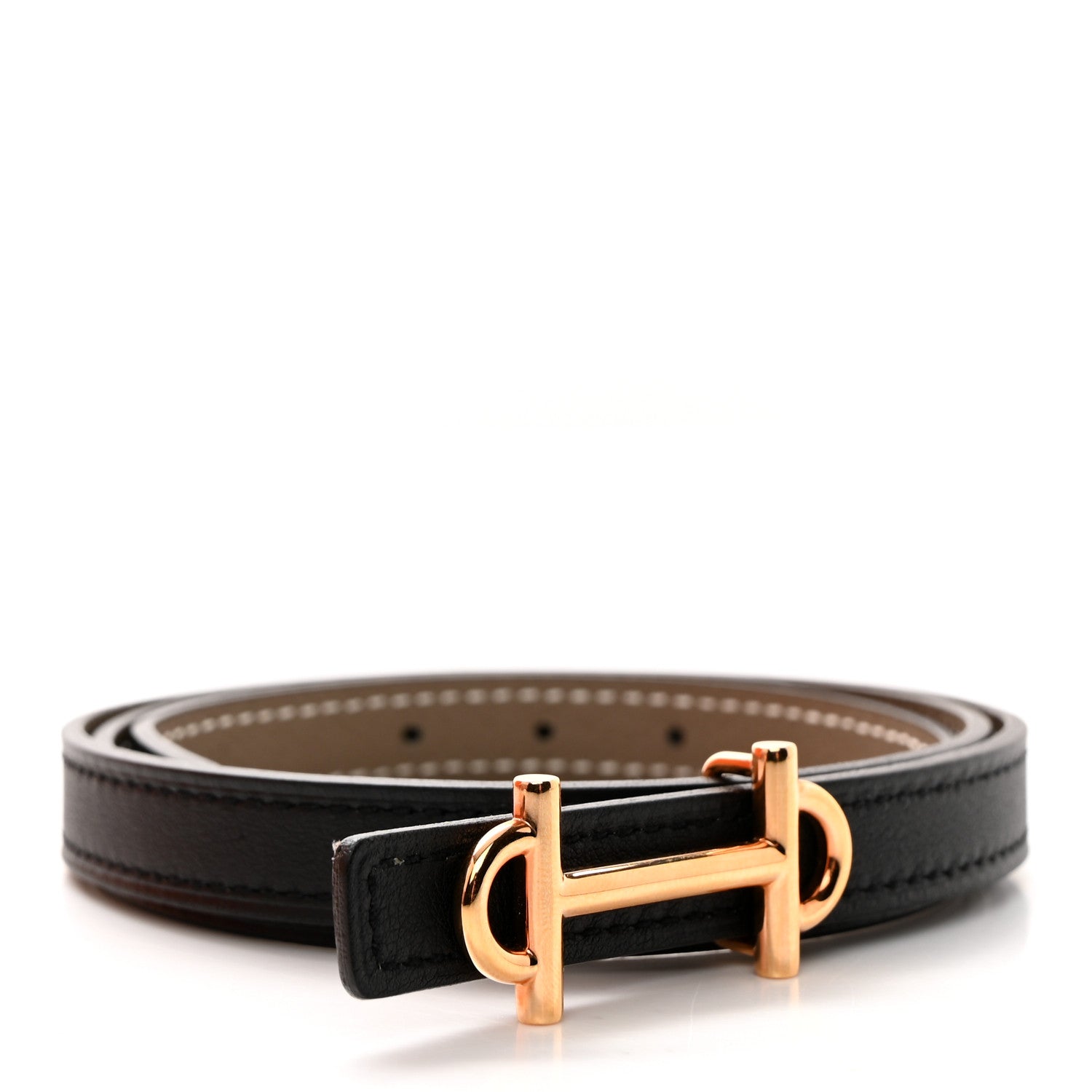 Hermes Swift Epsom 13mm Gamma Belt 70 Etoupe Black 2 of 9