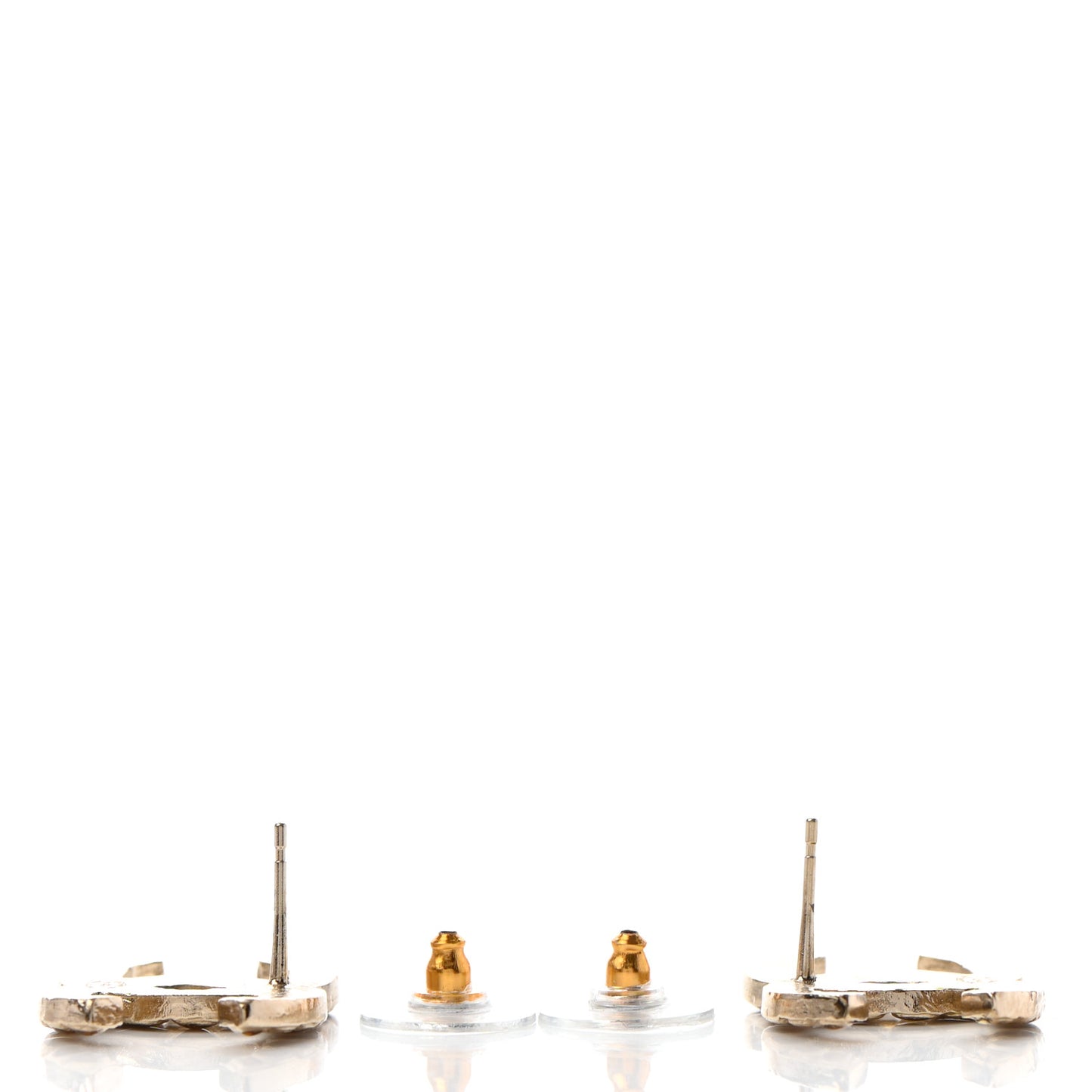 Metal Gripoix Along The Nile Earrings Gold Orange