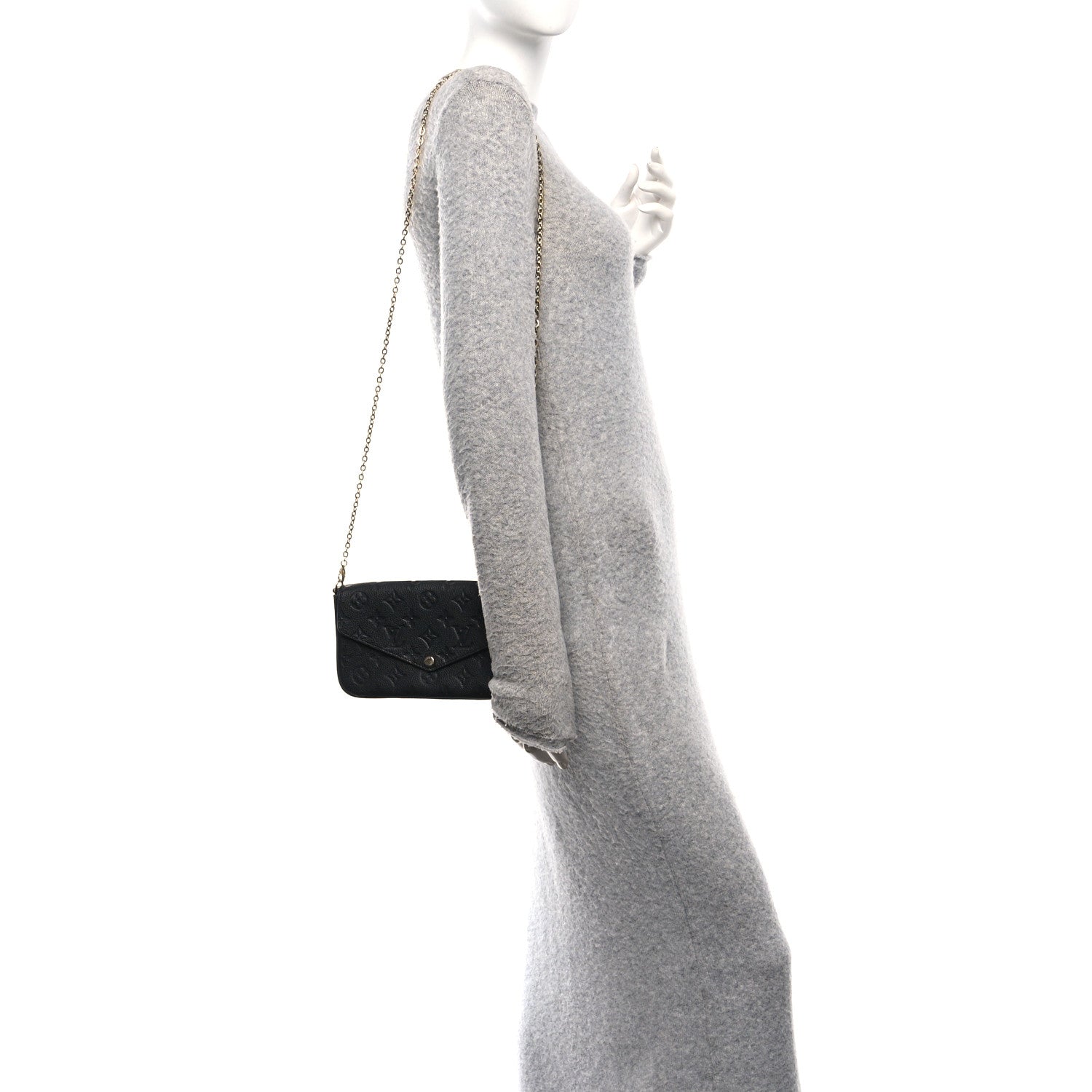 Louis Vuitton Empreinte Pochette Felicie Chain Wallet Black 2 of 9