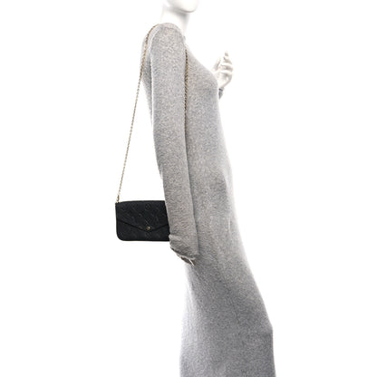 Louis Vuitton Empreinte Pochette Felicie Chain Wallet Black 2 of 9