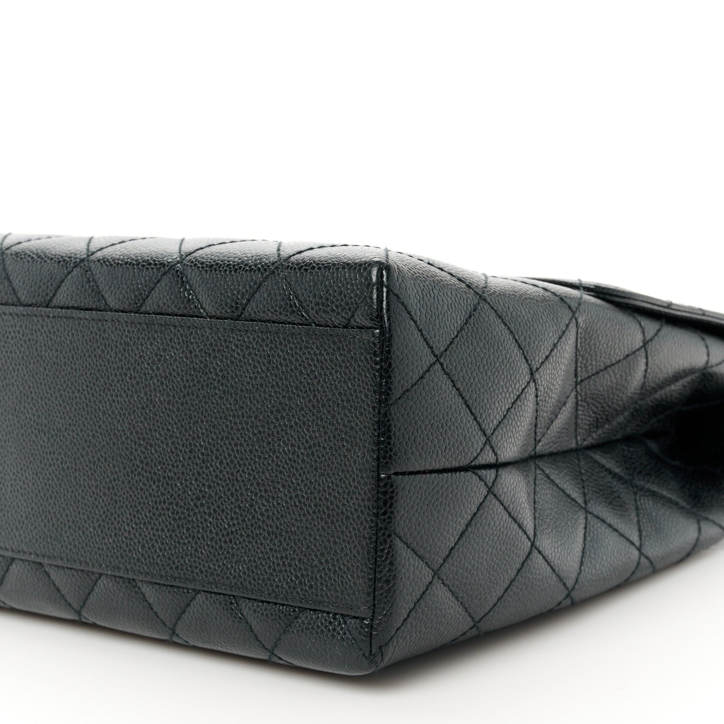 Caviar Quilted Jumbo Kelly Flap Black