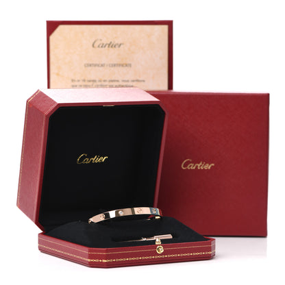 Cartier 18K Pink Gold 4 Diamond LOVE Bracelet 19 8 of 8