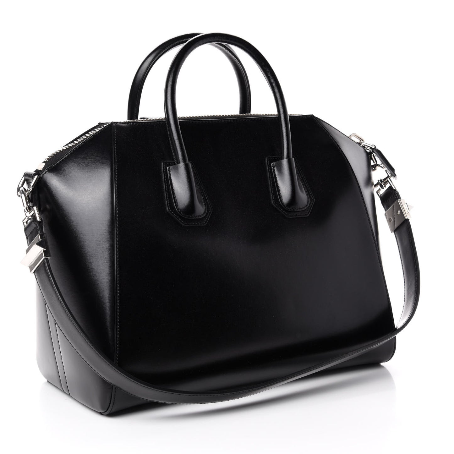 Shiny Lord Calfskin Medium Antigona Black