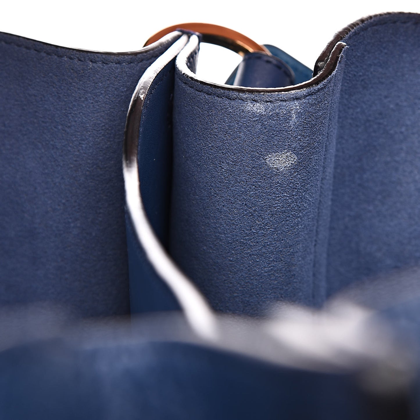 Grained Calfskin Large Milla Hobo Navy Blue