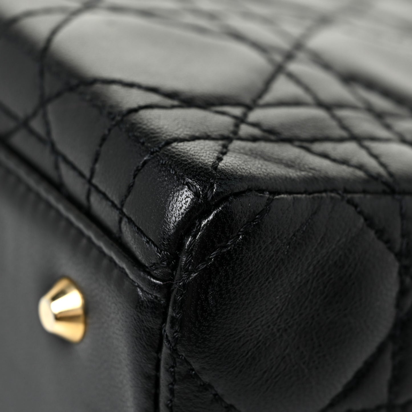 Lambskin Cannage Medium Lady Dior Black