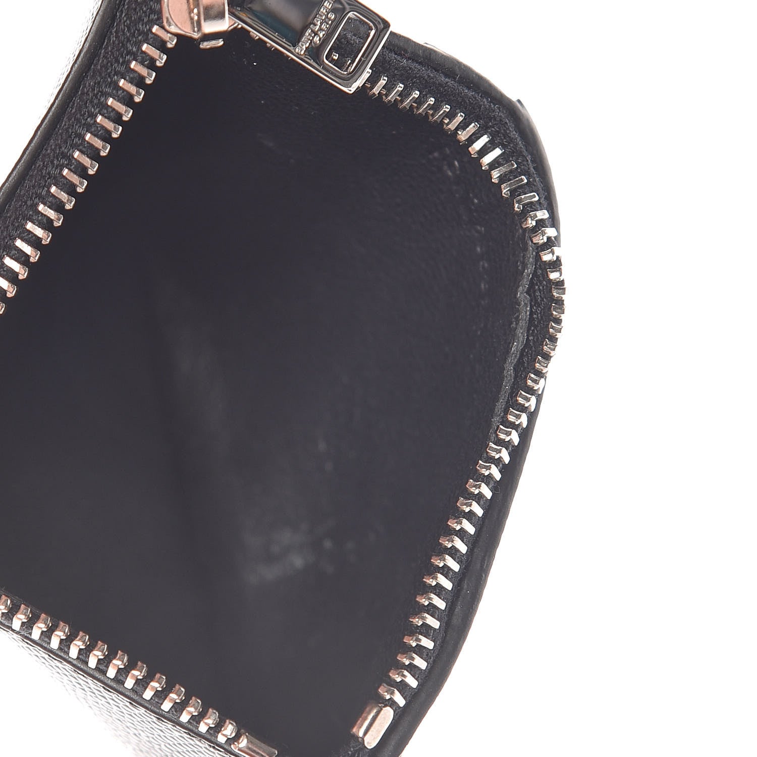 Saint Laurent Grained Calfskin 5 Fragments Zip Pouch Card Holder Black 5 of 7