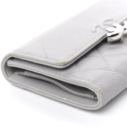 Chanel Lambskin Quilted CC Box Flap Wallet Grey 10 of 11