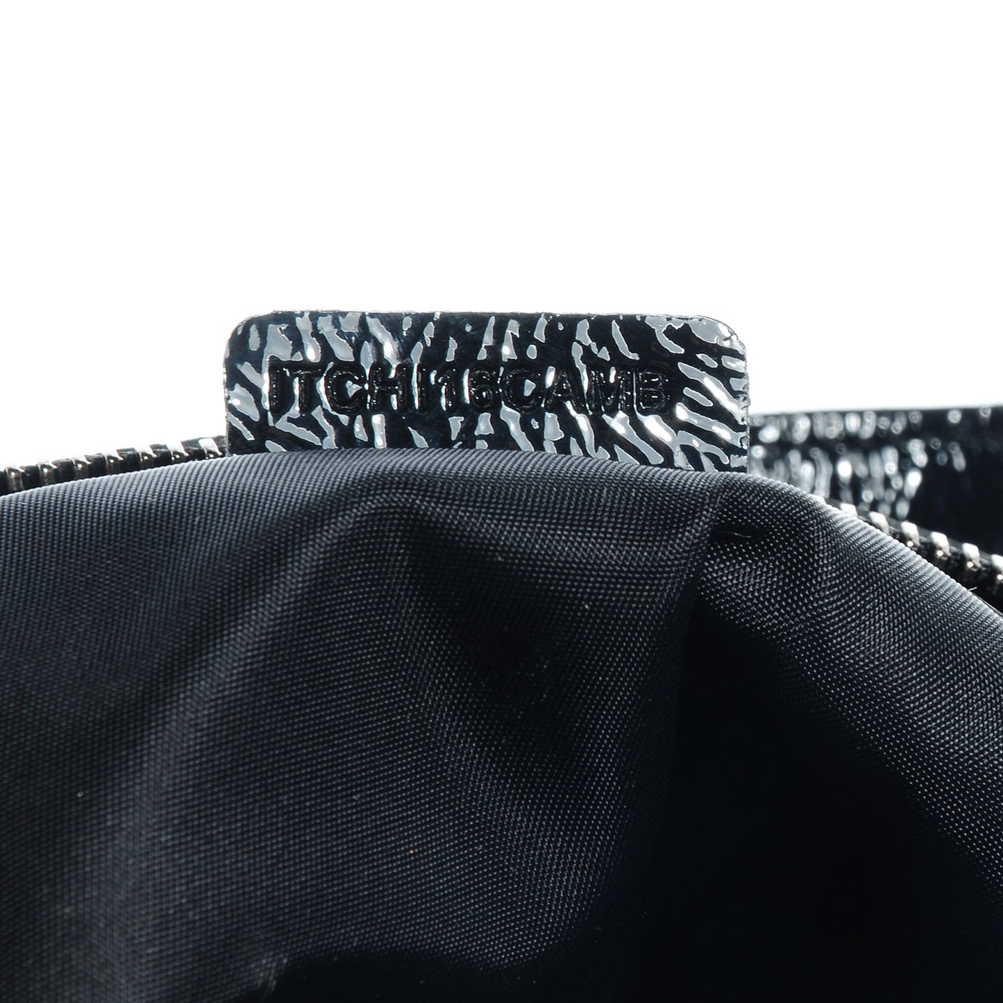 Nylon Patent Beat Check Large Tote Black