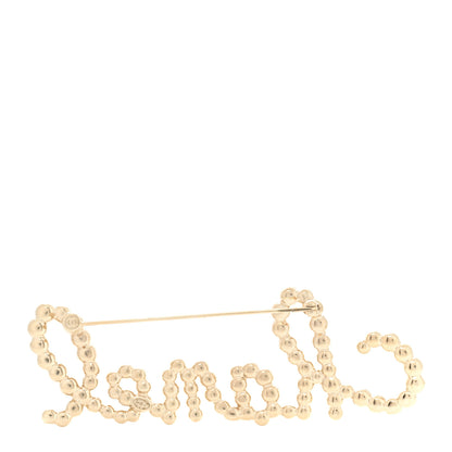 Chanel Metal Glass Swirling Pearls Brooch Pin Gold 3 of 4