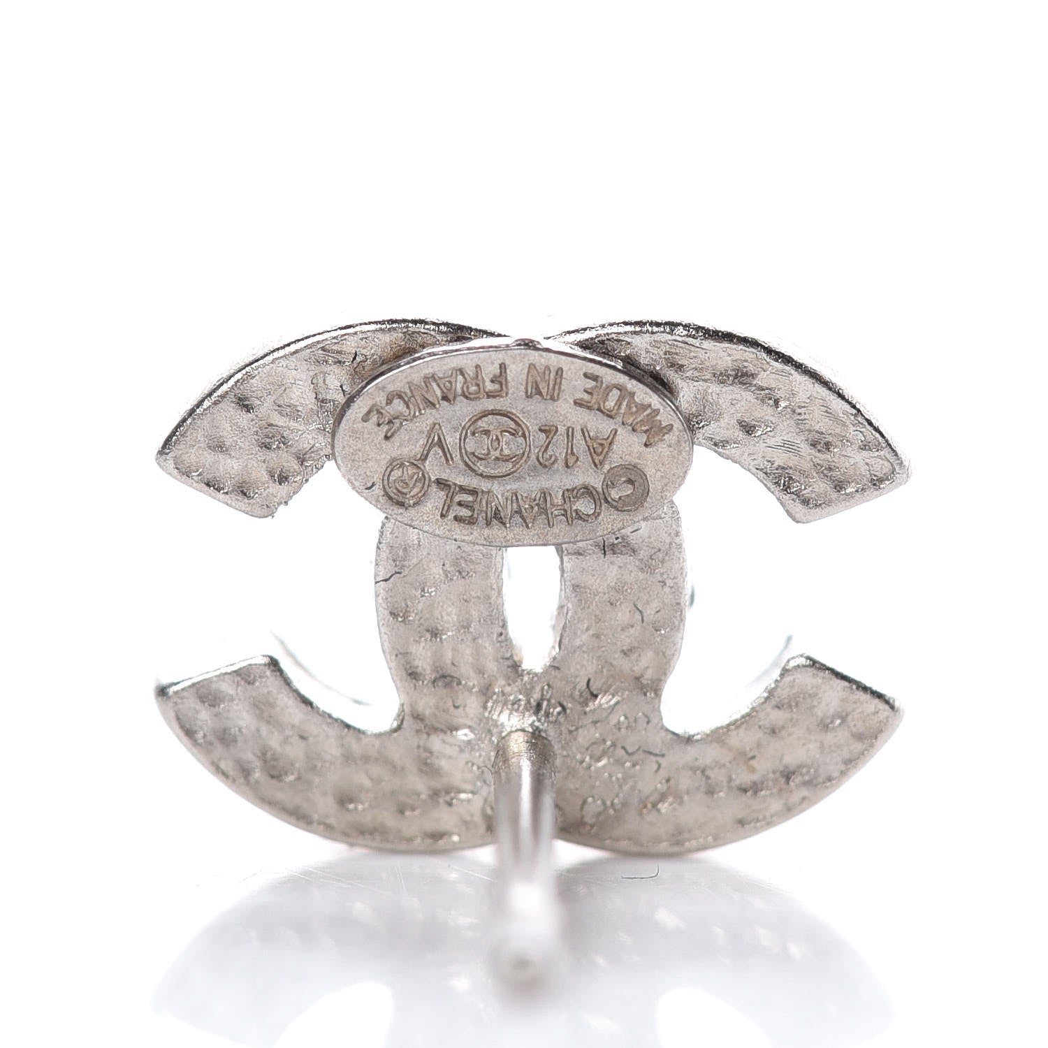 Chanel Crystal Mini Timeless CC Earrings Silver 3 of 5
