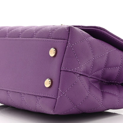 Chanel Caviar Quilted Mini Coco Handle Flap Purple 10 of 10
