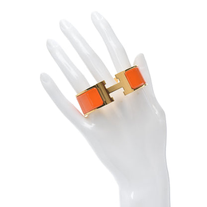 Hermes Enamel Wide Clic Clac H Bracelet PM Orange 2 of 4