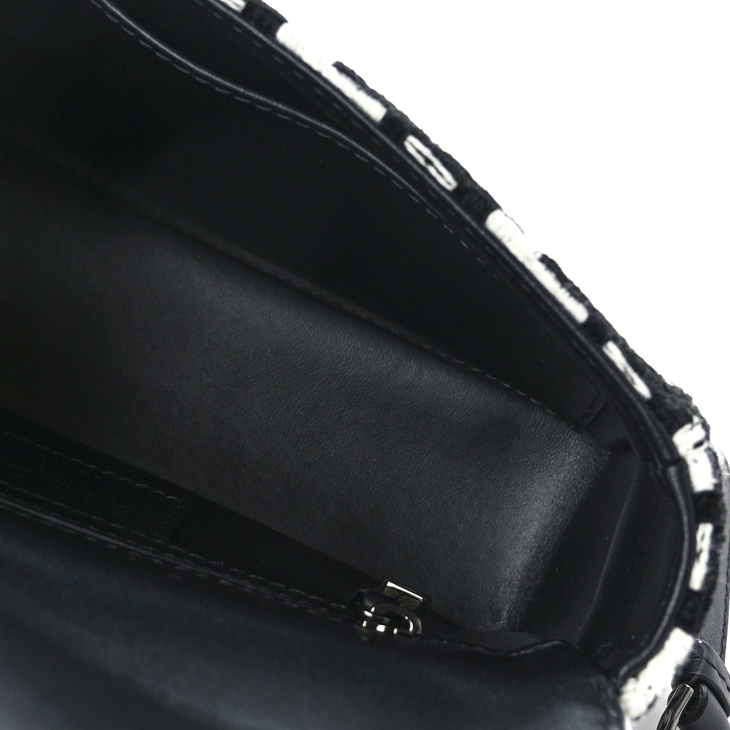 Tweed Macro Houndstooth Small Caro Bag Black White