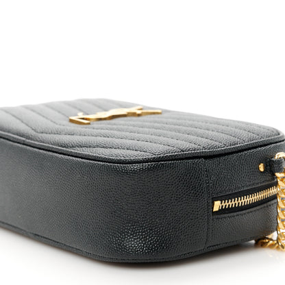 Saint Laurent Grain De Poudre Matelasse Monogram Mini Lou Camera Bag Black 10 of 11