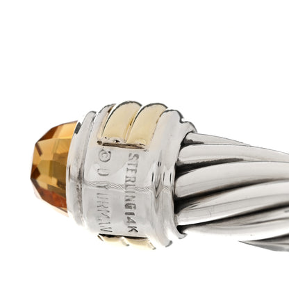 David Yurman Sterling Silver 14K Yellow Gold Citrine 10mm Cable Classics Hinged Bracelet 4 of 4