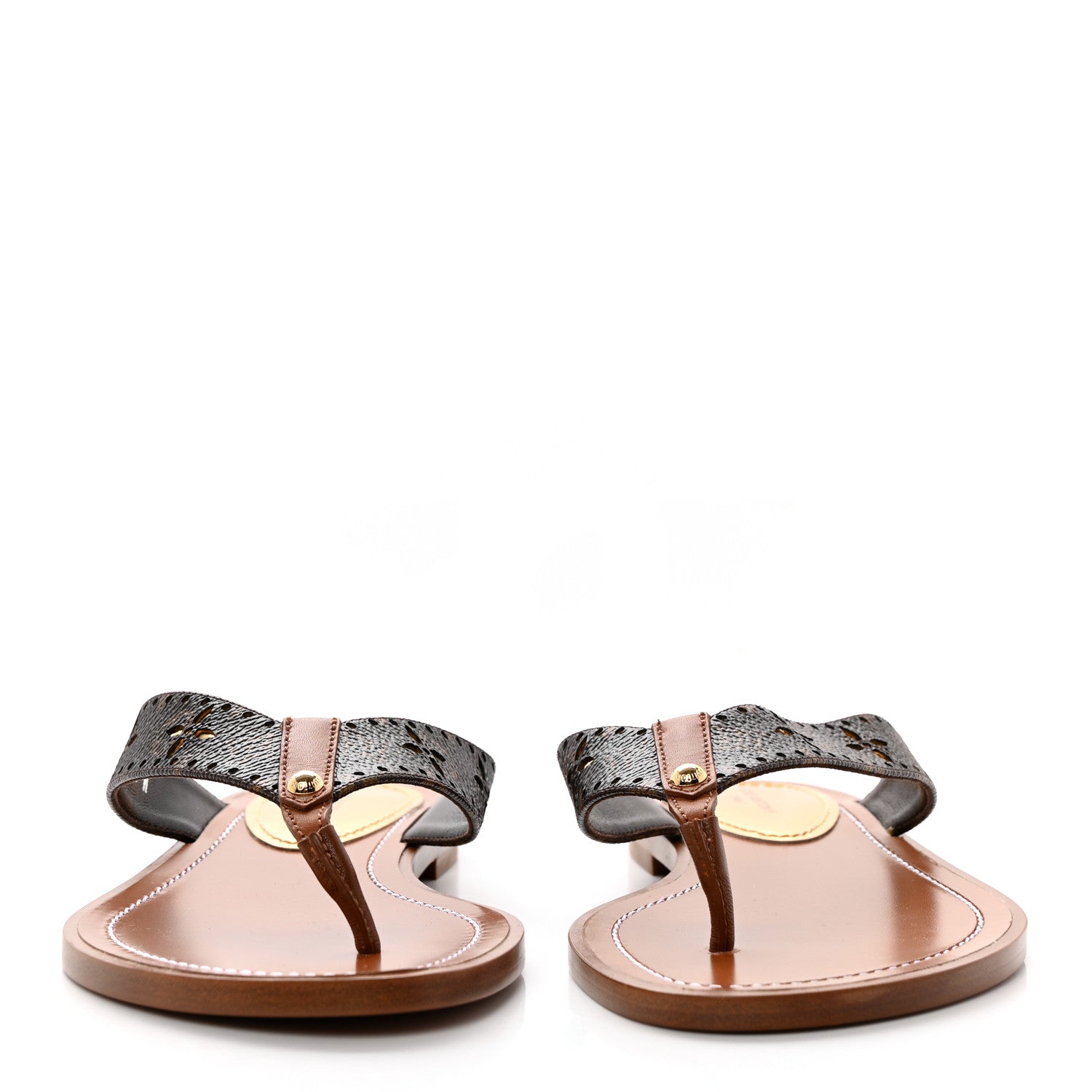 Louis Vuitton Monogram Sunny Flat Thong Sandals 35 Brown 2 of 11