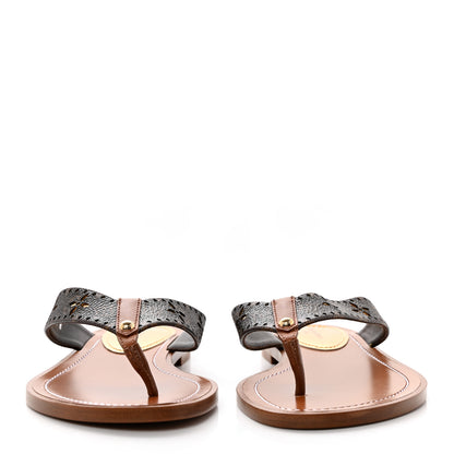 Louis Vuitton Monogram Sunny Flat Thong Sandals 35 Brown 2 of 11