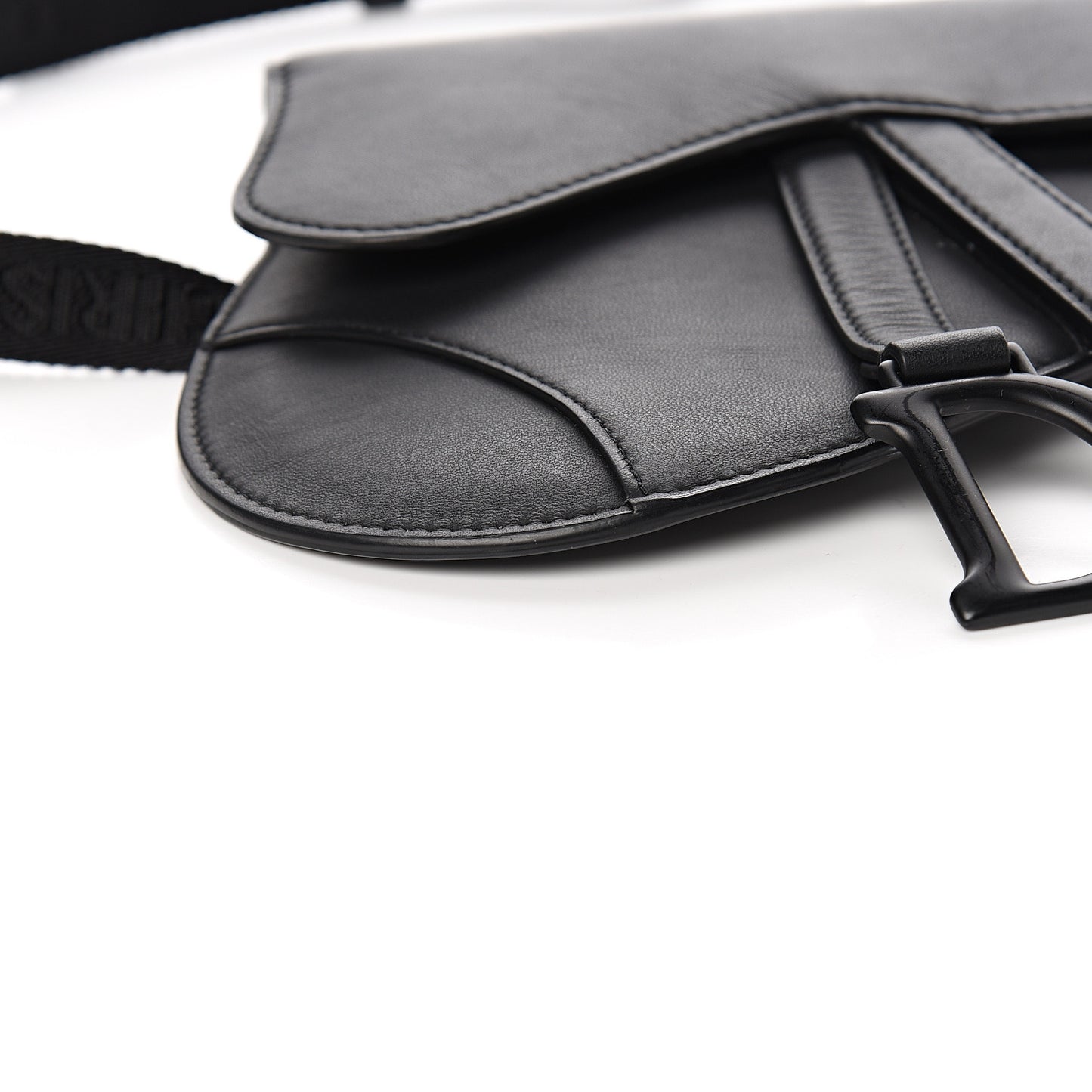 Ultra Matte Calfskin Saddle Belt Bag Black