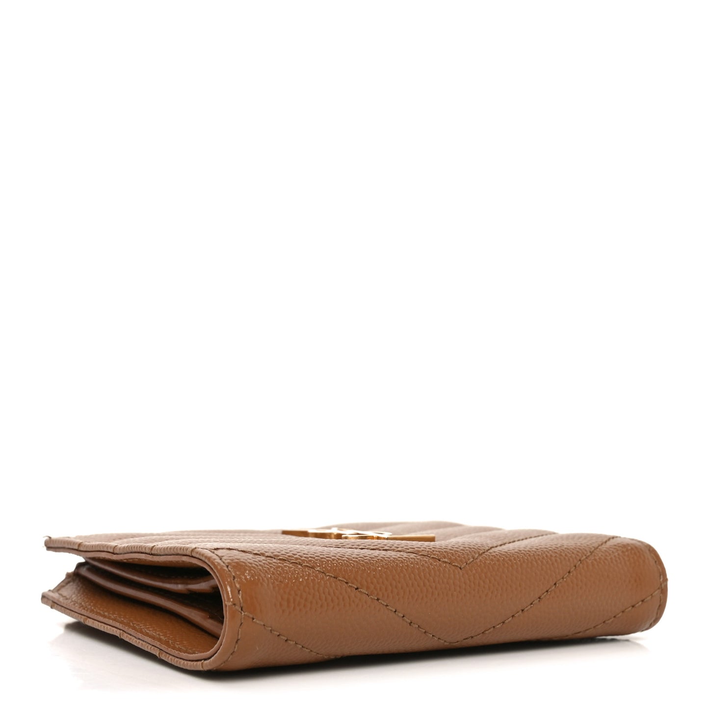 Grain De Poudre Matelasse Chevron Monogram Zipped Card Case Natural Dark