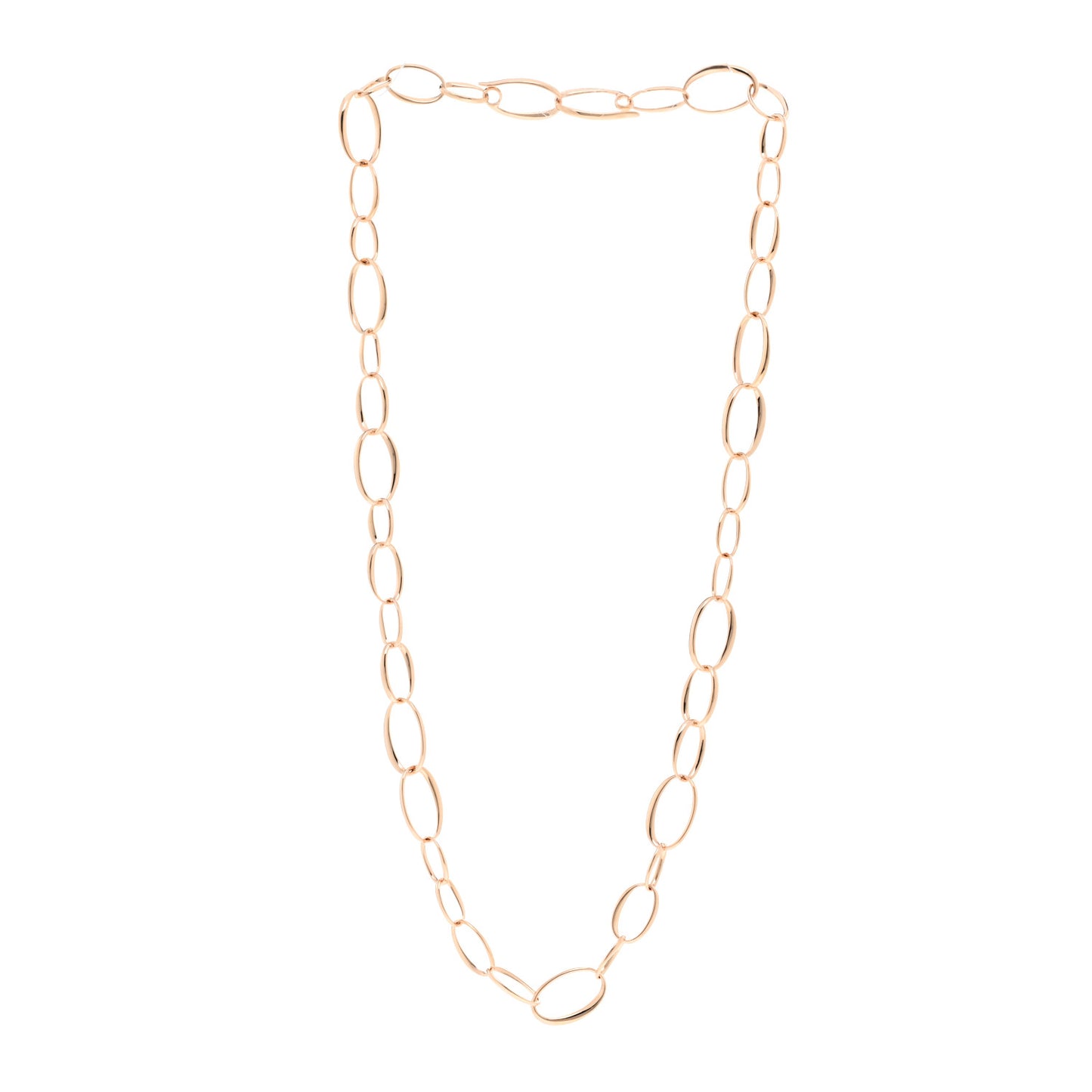 18K Rose Gold Oval Link Necklace