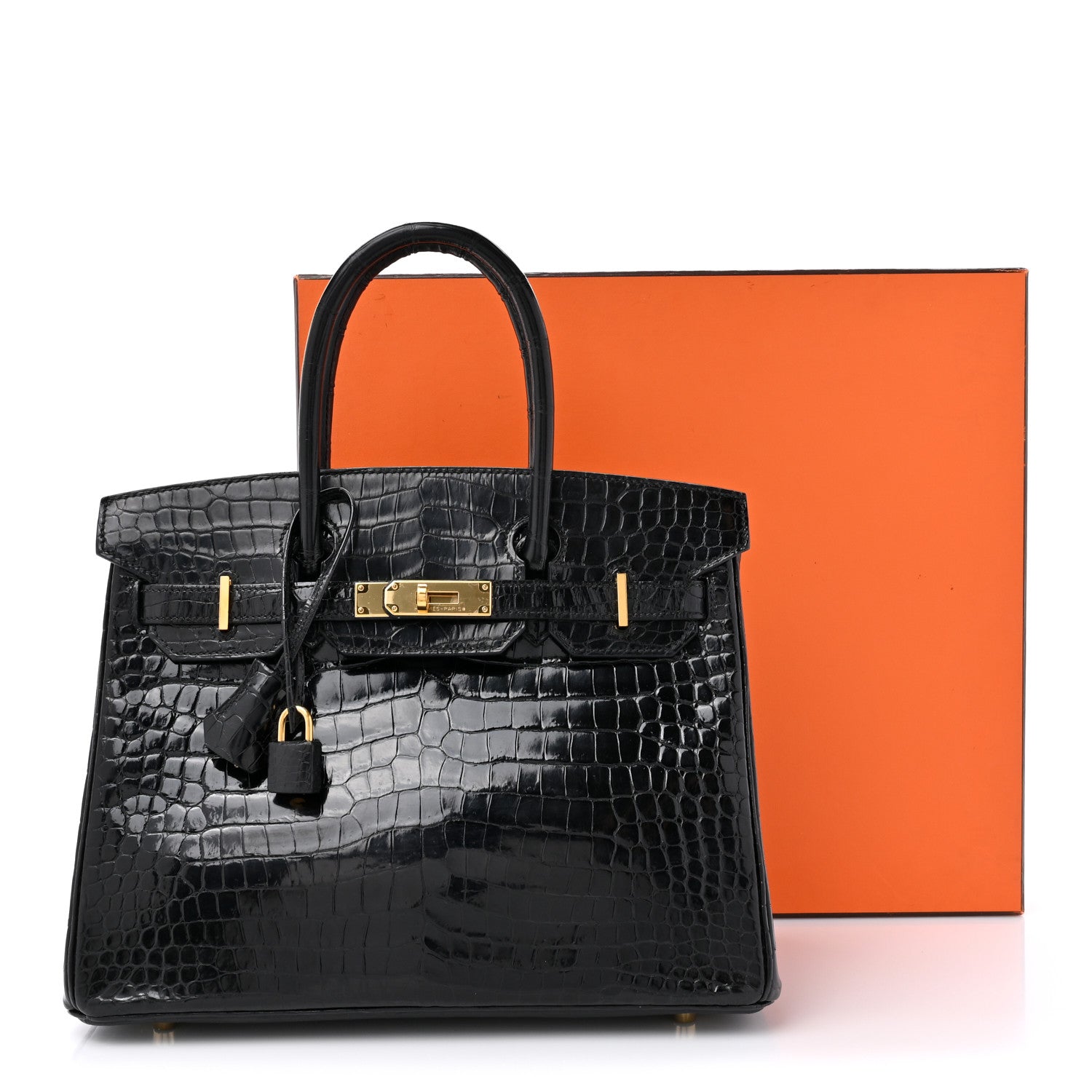 Hermes Shiny Porosus Crocodile Birkin 30 Black 15 of 15