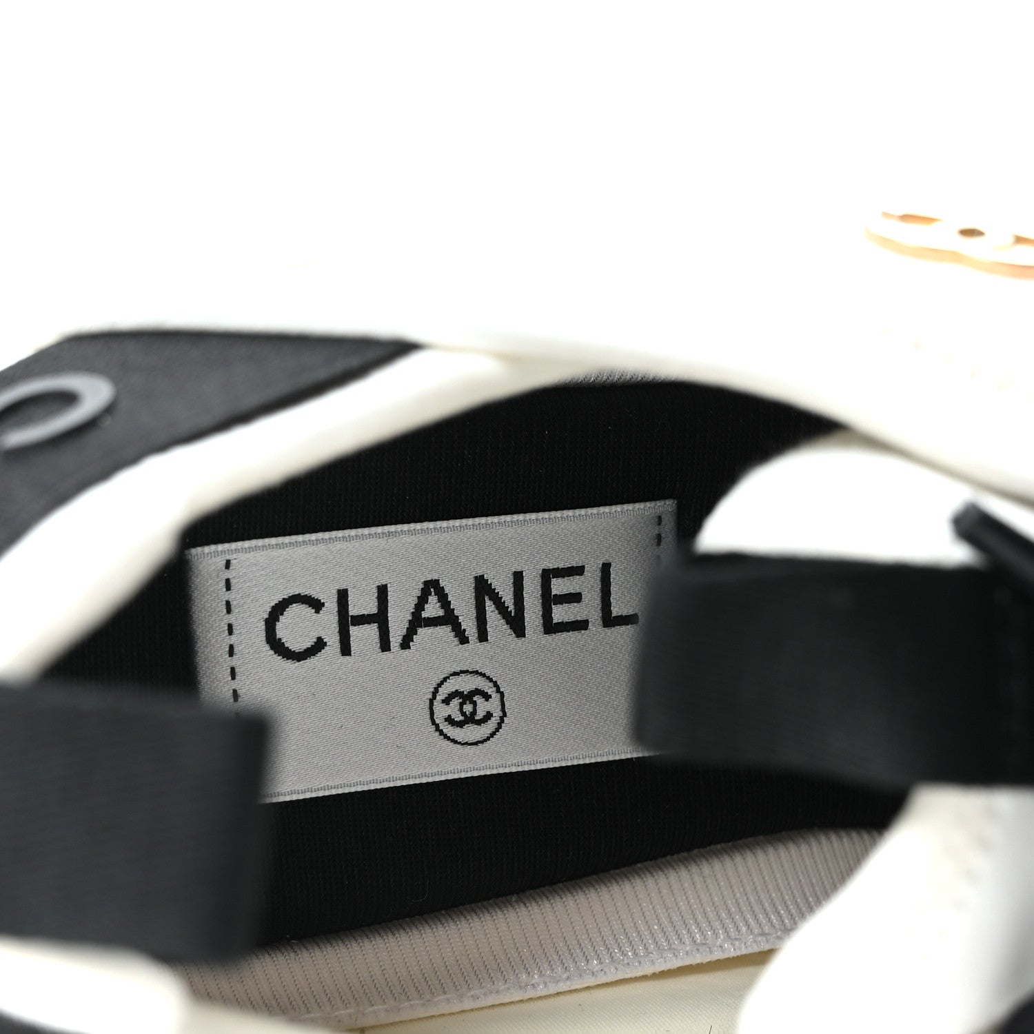 Chanel Velvet Calfskin Mixed Fibers CC Sneakers 40.5 Ivory Black 8 of 10