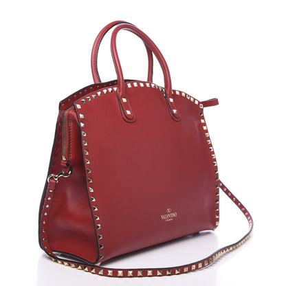 Valentino Garavani Vitello Rockstud Dome Shopper Rosso Valentino 2 of 12