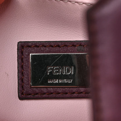 Fendi Vitello Dolce Ribbon Lace Up Petite 2Jours Tote Dark Red Rosa Doll 5 of 8