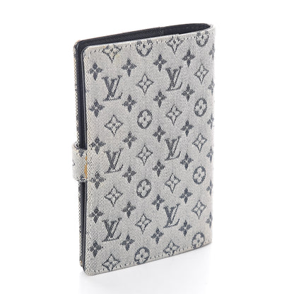 Louis Vuitton Mini Lin Small Ring Agenda Cover Blue 3 of 7