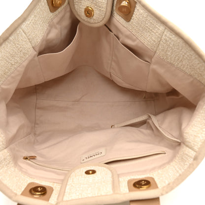 Chanel Canvas Medium Deauville Tote Light Beige 5 of 14