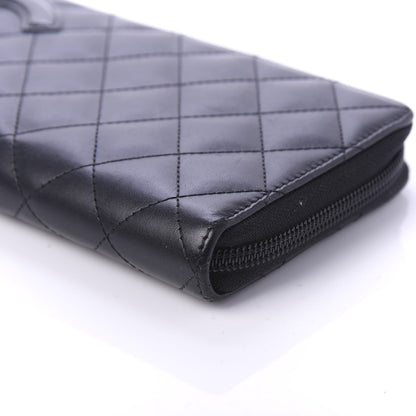Chanel Calfskin Quilted Cambon Large Gusset Zip Around Wallet Black 7 of 14