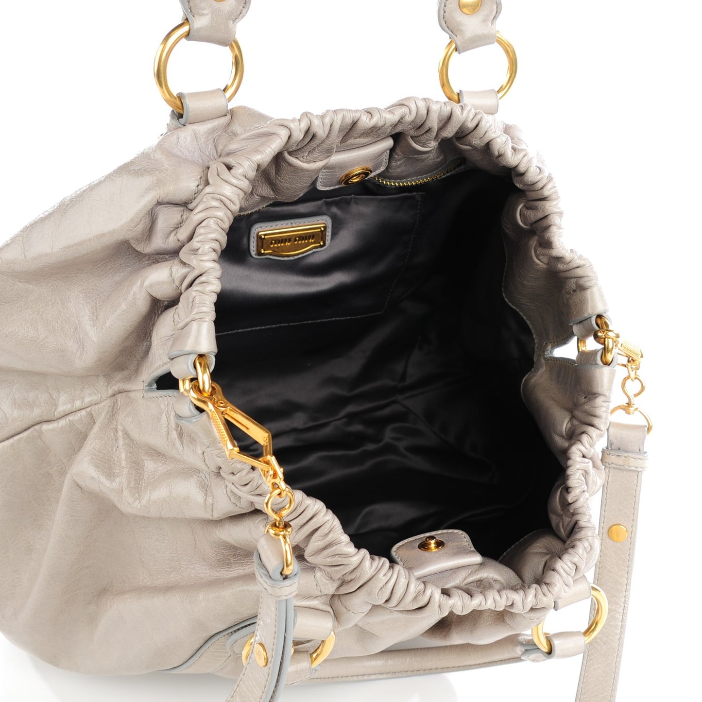 Vitello Lux Gathered Shopper Tote Pervinca