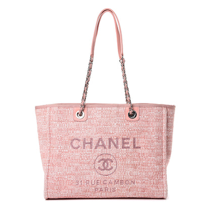 Chanel Canvas Small Deauville Tote Pink 1 of 9