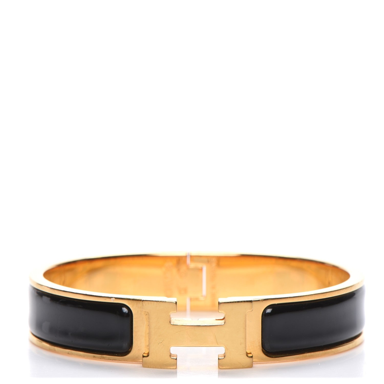 Hermes Enamel Narrow Clic Clac H Bracelet PM Black 1 of 4