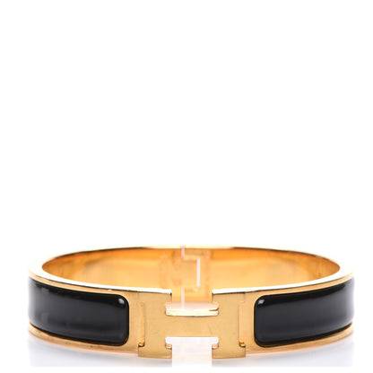 Hermes Enamel Narrow Clic Clac H Bracelet PM Black 1 of 4